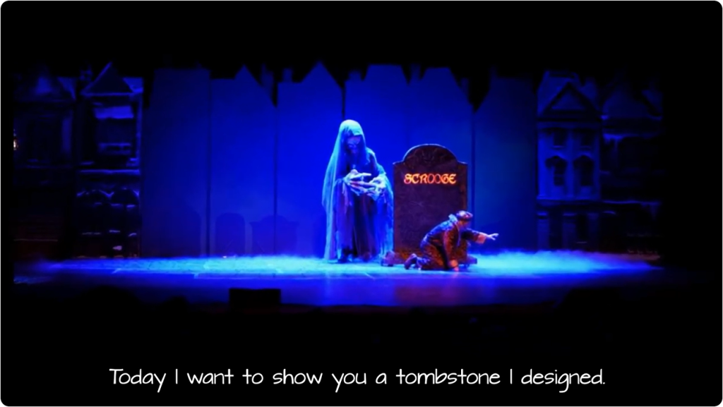 A tombstone that lights up